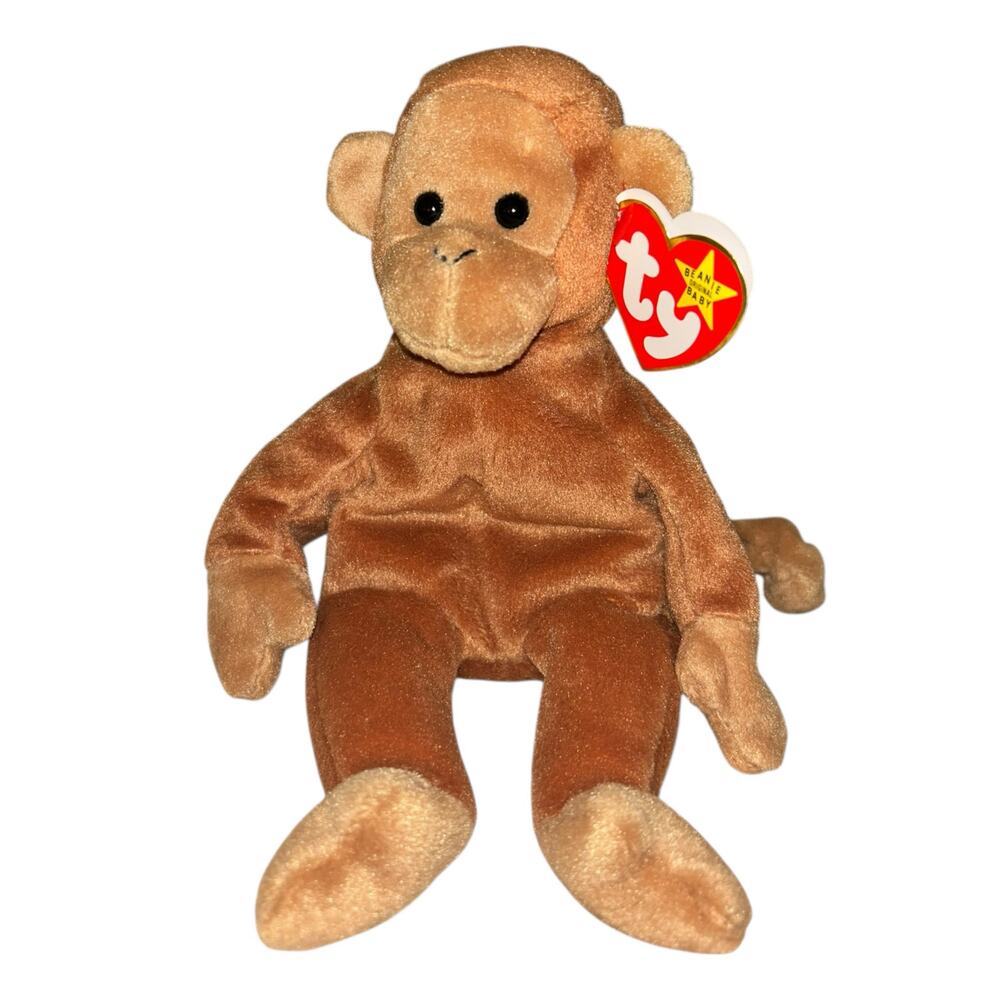 Ty Beanie Baby BONGO the Monkey (1995) - Retired,Rare PVC Pellets,NO Tush Stamp